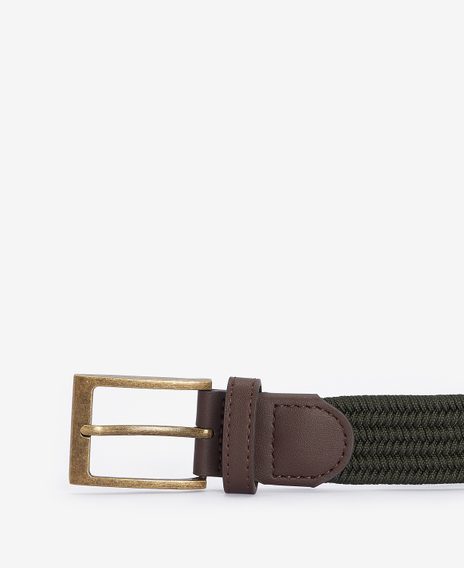 Barbour Nevis Webbing Belt — Dark Olive