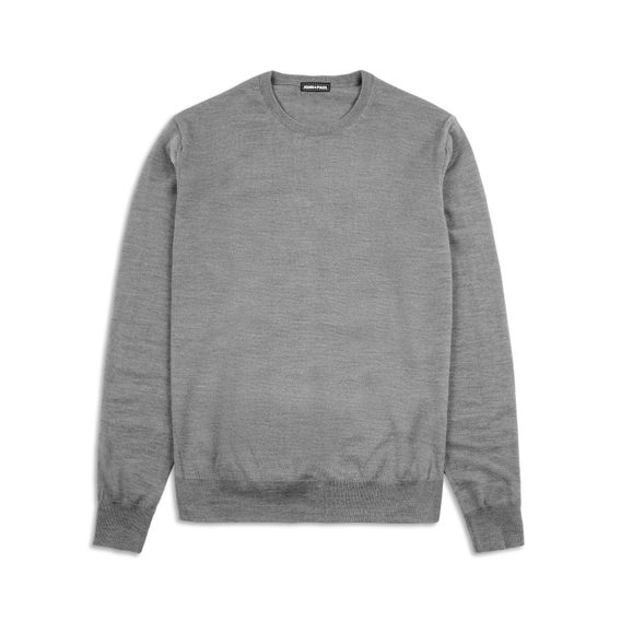 Leichter Pullover John & Paul aus Merinowolle – dunkelgrau