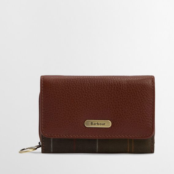 Barbour Rosa Leather French Purse — Brown
