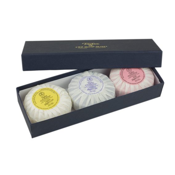 Handseifen-Geschenkset Taylor of Old Bond Street – Rose, Lavender, Lemon