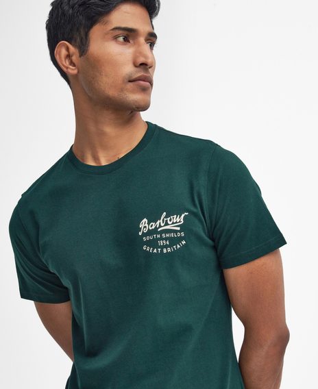 Barbour Script Graphic T-Shirt — Seaweed