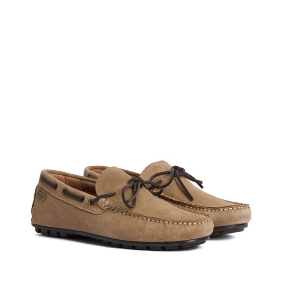 Barbour Courage Driving Shoes — Taupe Suede