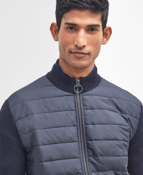 Barbour Carn Baffle Zip Through Jumper — Navy