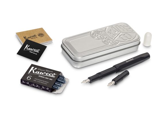 Kleines Kaweco Kalligrafie-Set in einer Blechdose – schwarz