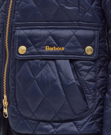 Barbour Beadnell Fitted Quilted Jacket — Navy