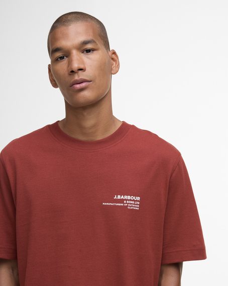 Barbour Parkend Photographic Relaxed T-Shirt — Brick Red