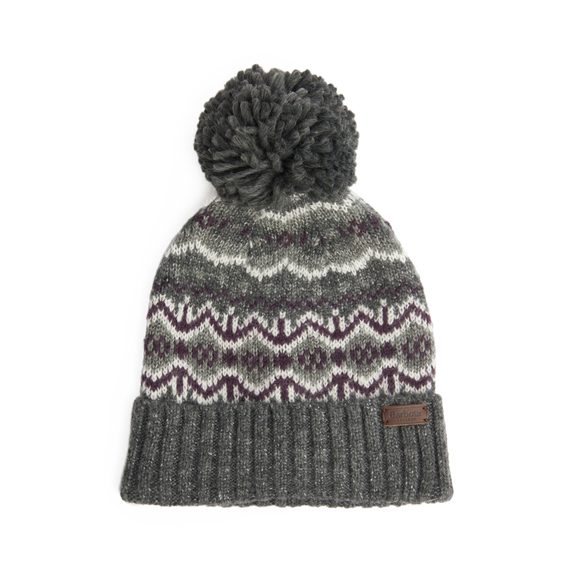 Barbour Case Fairisle Beanie — Black Slate Tartan