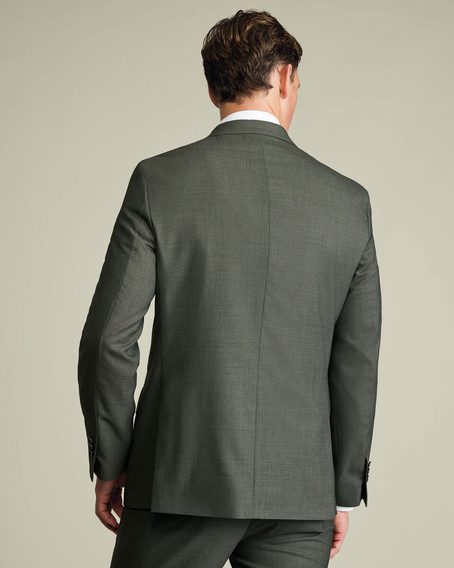 Charles Tyrwhitt Double Breasted Ultimate Performance Sharkskin Suit Jacket — Sage Green