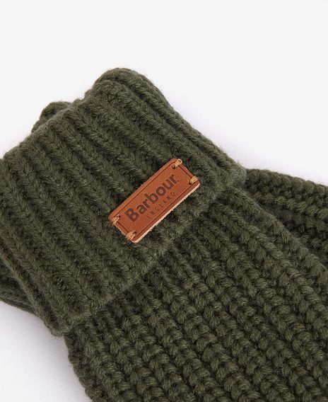 Barbour Saltburn Knitted Gloves — Olive