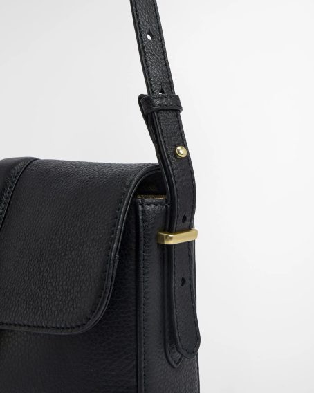 Barbour Rosa Leather Crossbody Bag — Black