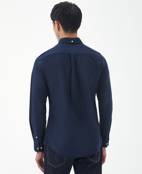 Barbour Oxford Tailored Long-Sleeved Shirt — Navy