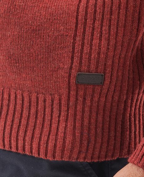 Barbour Nelson Essential Half Zip Sweatshirt — Brick Red