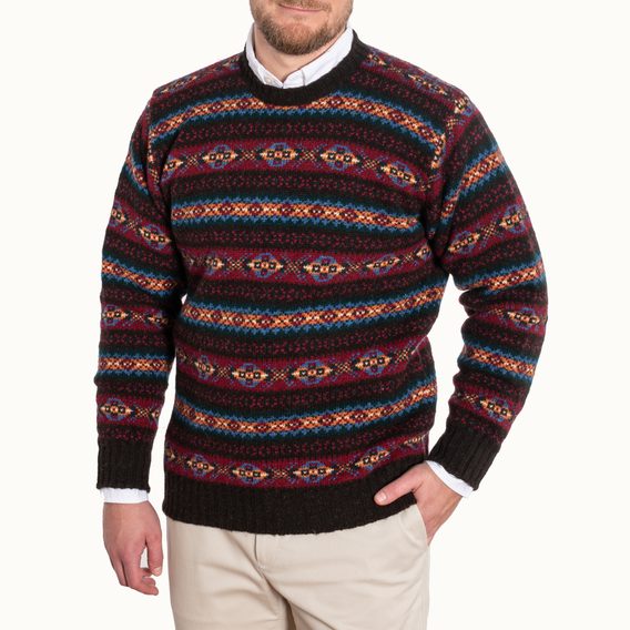 Jamieson's Fair Isle Jumper — Bordeaux