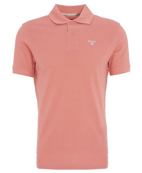 Barbour Tartan Pique Polo Shirt — Pink Clay