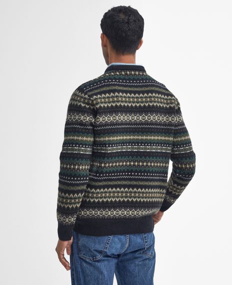 Barbour Case Fair Isle Jumper — Black Marl