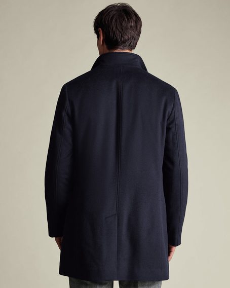 Charles Tyrwhitt Pure Wool Funnel Neck Overcoat