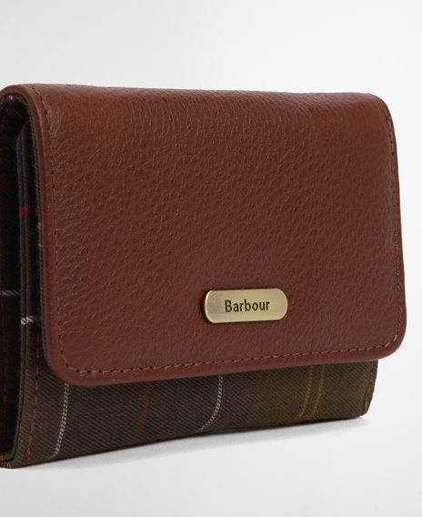 Barbour Rosa Leather French Purse — Brown
