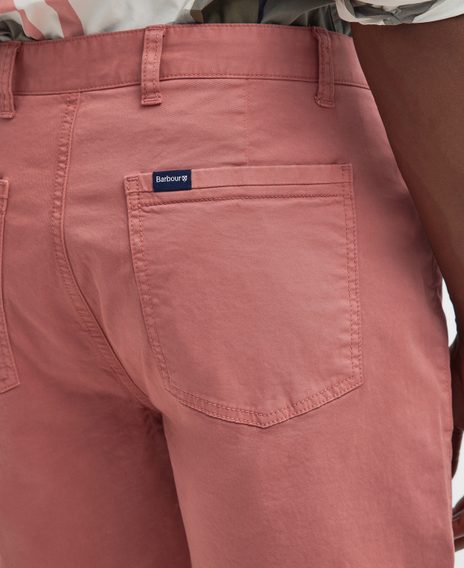 Barbour Overdyed Twill Shorts — Pink Clay