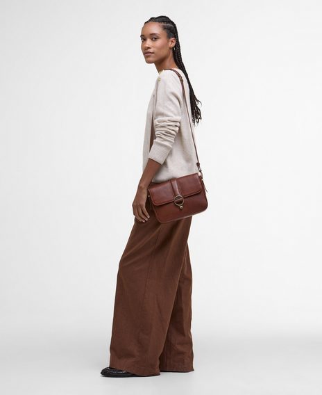 Barbour Rosa Leather Crossbody Bag — Brown