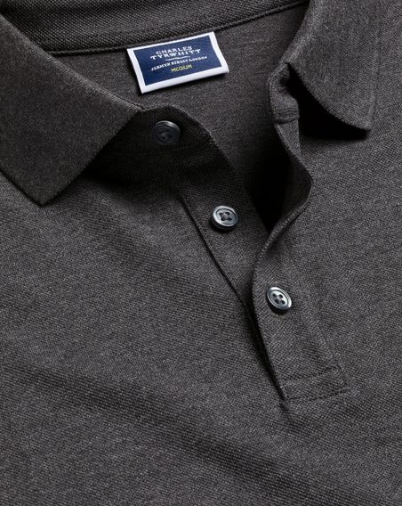 Charles Tyrwhitt Pique Polo — Dark Grey Marl