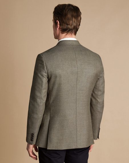 Charles Tyrwhitt Twill Wool Texture Jacket — Stone