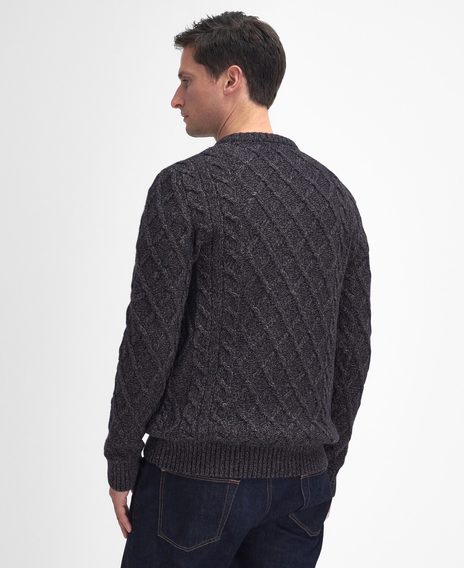 Barbour Stowford Cable-Knit Crew Neck Sweater — Navy Mix