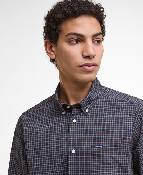 Barbour Lomond Tailored Shirt — Wine Red Tartan