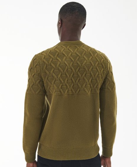 Barbour International Cable Knitted Jumper — Archive Olive