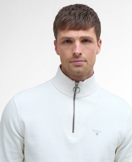 Barbour Rosford Half-Zip Sweatshirt — Whisper White