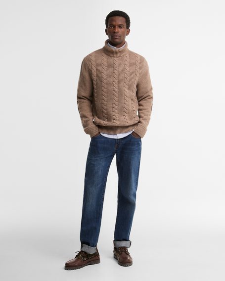 Barbour Staplecross Rollneck Sweater — Stone