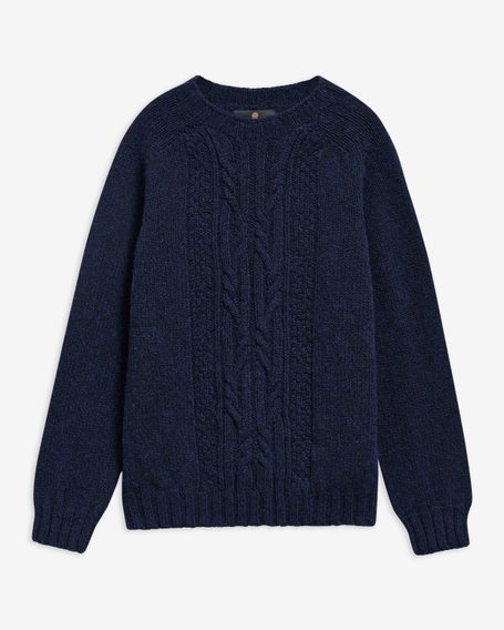 Barbour Scottish Made Natural Yarn Cable Knit Jumper