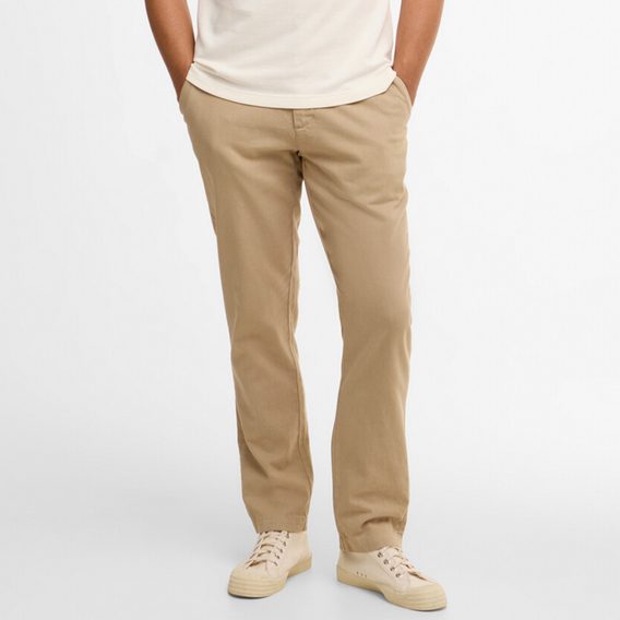 Barbour Cotton Linen Tailored Trouser — Washed Stone