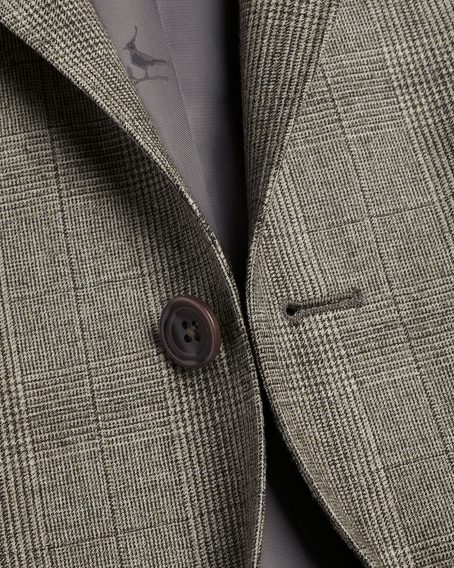 Charles Tyrwhitt Ultimate Performance Check Suit Jacket — Cappuccino