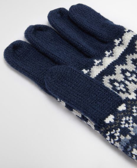 Barbour Marlow Fair Isle Gloves — Navy
