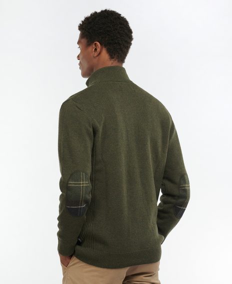 Barbour Holden Half Zip Sweater — Olive Marl