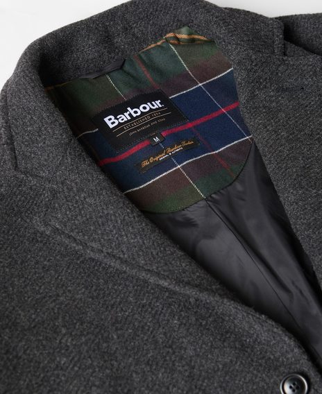 Barbour Kirkbridge Wool Coat — Dark Grey Marl