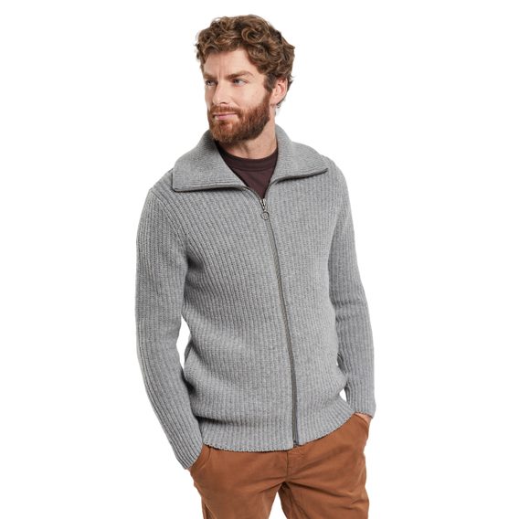 Armor Lux Heritage Ribbed Cardigan — Slate Grey