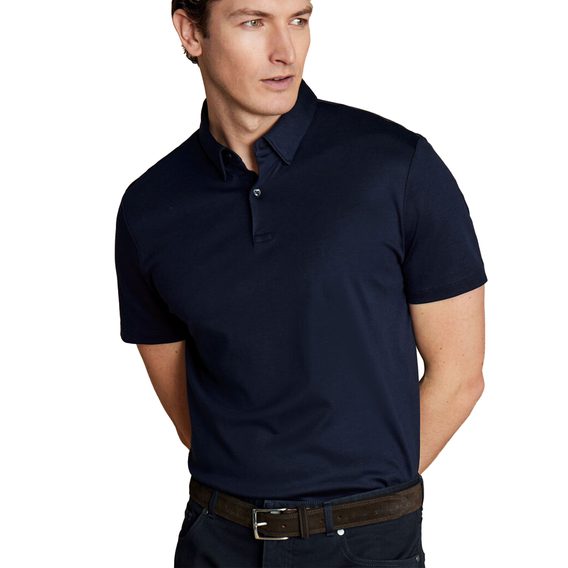 Charles Tyrwhitt Smart Jersey Polo — Navy