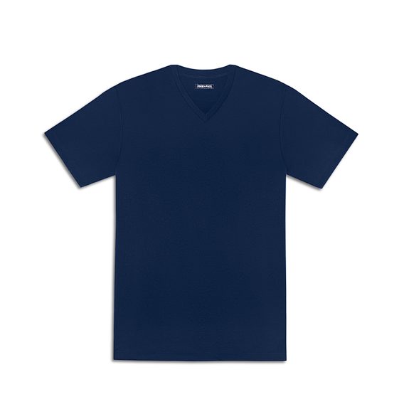 T-Shirt mit V-Ausschnitt John & Paul-T-Shirt – Navy