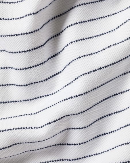 Charles Tyrwhitt Pique Polo — White/Navy Stripe