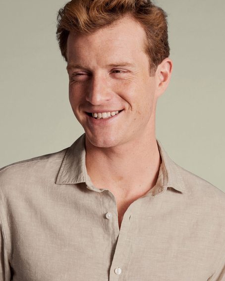 Charles Tyrwhitt Pure Linen Shirt — Oatmeal