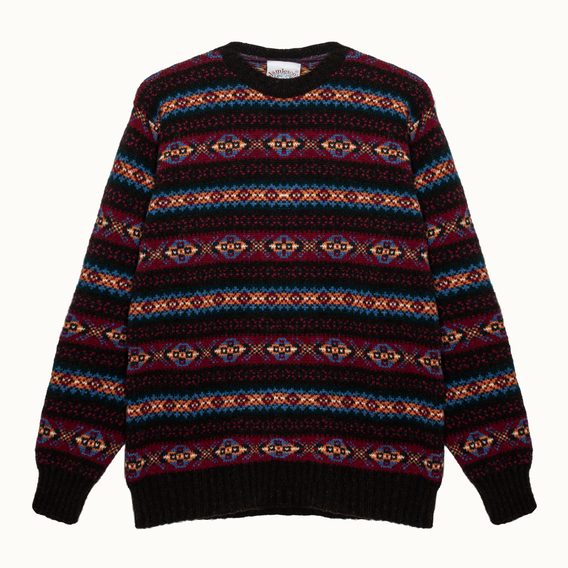 Jamieson's Fair Isle Jumper — Bordeaux