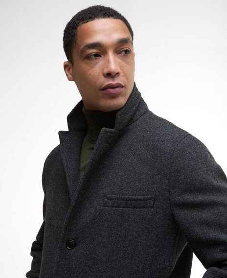 Barbour Kirkbridge Wool Coat — Dark Grey Marl