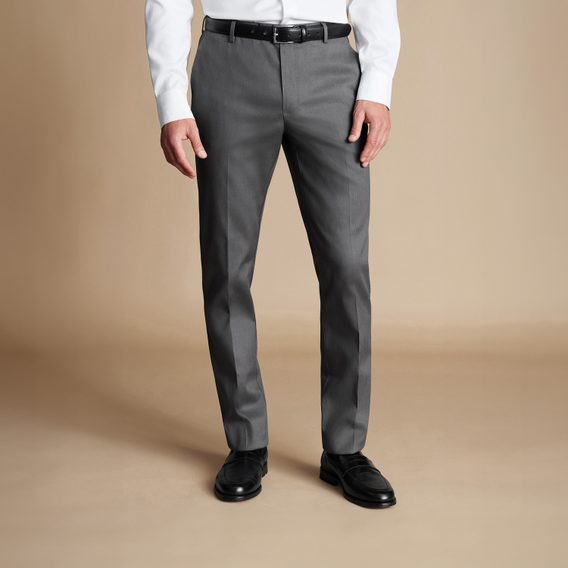 Charles Tyrwhitt Smart Stretch Texture Pants — Charcoal