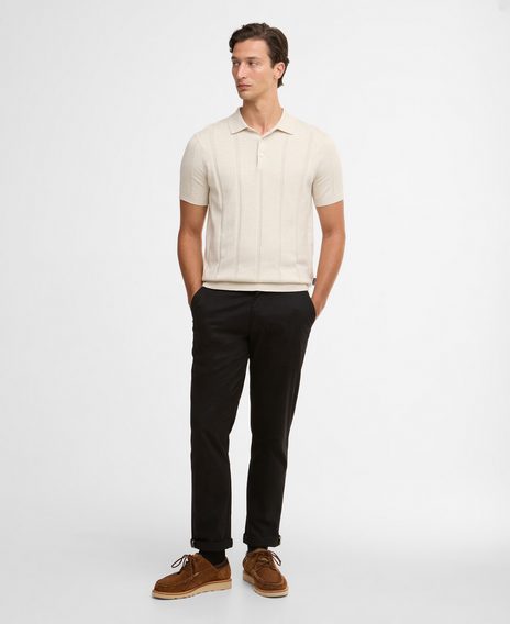 Barbour Wellburn Knitted Polo Shirt — Oatmeal