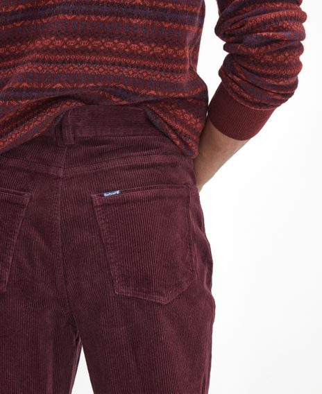 Barbour Stretch Cord Regular Trousers — Dark Merlot