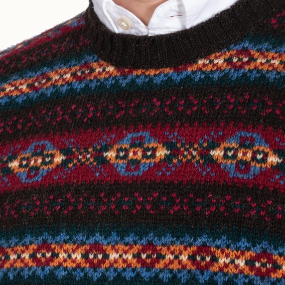 Jamieson's Fair Isle Jumper — Bordeaux