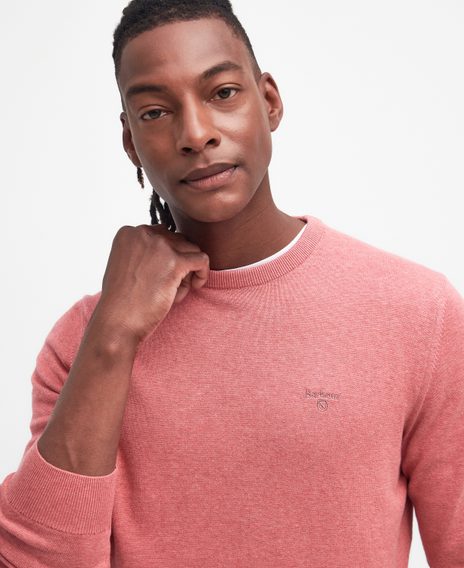 Barbour Pima Cotton Crew Neck Sweater — Pink Clay