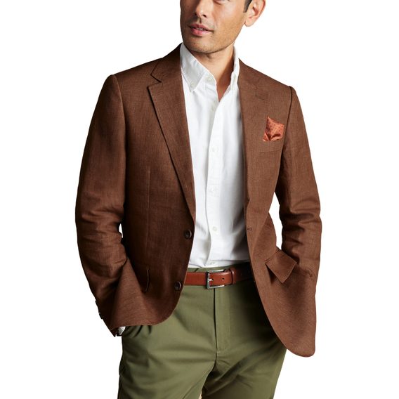 Charles Tyrwhitt Linen Jacket — Rust
