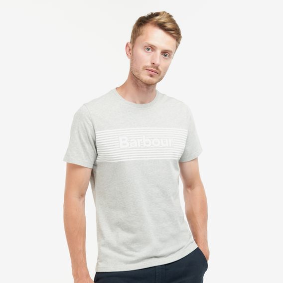 T-Shirt aus Baumwolle Barbour Coundon Graphic Tee - Grey Marl